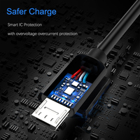 Kabel Listrik OEM USB 2.0 Micro USB Jantan ke Jantan, Panjang 3 Kaki