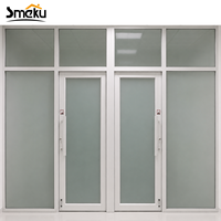 Puerta Comercial Moderna y Elegante de Aluminio Estilo KFC, de Doble Hoja, Resistente, para Restaurantes de Comida Rápida y Espacios de Comedor