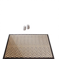 Tapis d'entrée de style chinois à motif en W, antidérapant, résistant à l'usure, imperméable, en caoutchouc, pour salon, chambre à coucher, seuil de porte