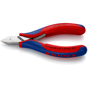 Cortador lateral Knipex 77 32 115 para electrónica, cable duro de cobre de 0,3-1,3 mm, máximo 0,5 mm - Product Image 1