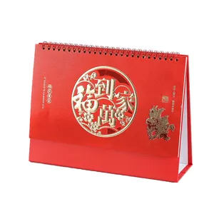Custom Card Stand Table Calendar Full Color Printed with UV Coated Company logo