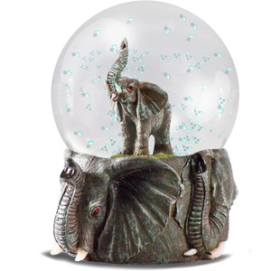 Elephant Water Globe Snow Globe decorazione animale con figurine di elefante Glitter globo di vetro con resina regali di elefante - Product Image 1