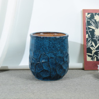 Pot de fleurs en céramique moderne nordique pour intérieur et extérieur, grand pot à texture de pierre émaillée pour jardin vertical à domicile, pots et jardinières