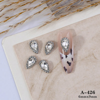 Assortiment de breloques de luxe en alliage métallique argenté 3D, motifs papillon et cœur, avec cristaux, strass et pierres de zircone pour ongles