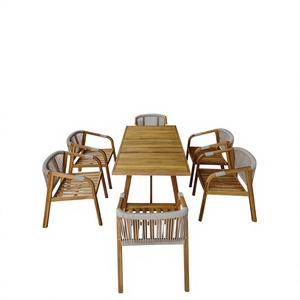 Ensemble de meubles de jardin en osier/rotin/bois/aluminium, chaises, table basse, 3/6/9 places, OEM ODM, tissu/coussin personnalisé - Product Image 5