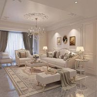 Canapé modulaire de luxe en tissu blanc de style français 1 2 3, ensemble haut de gamme pour la maison, canapés de salon européens en bois massif sculpté