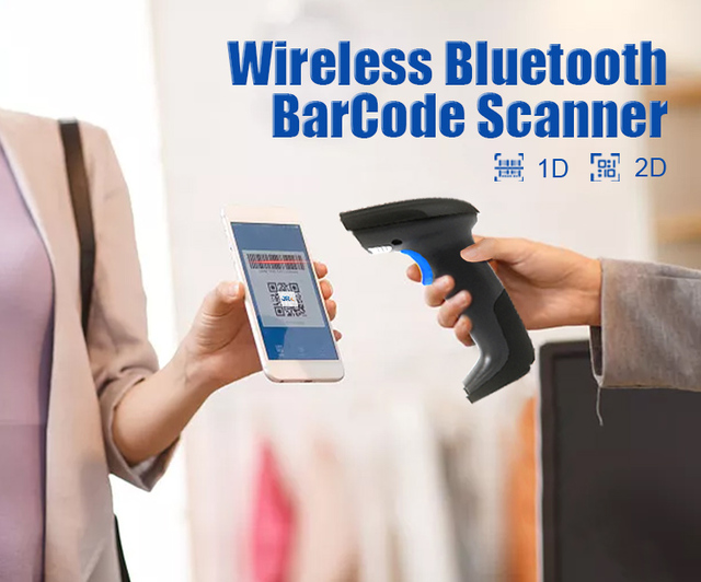 JR 815 Series Handheld 2D Barcode Scanner Dual Connection Bluetooth 2.4G QR Reader Anti Interference Scanning Gun for Inventory