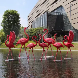 New Design Giant Animal Decoration Fiberglass Decoration Flamingos In Fiberglass For Garden