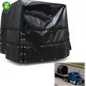 Couvre-<span class=keywords><strong>lit</strong></span> de camion à benne basculante de bâche de remorque de bâche de bobine résistante Protection durable de sac de vinyle noir de 18oz pour la cargaison de camion à plat - Product Image 2