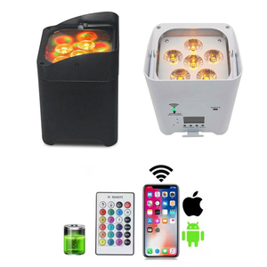 Projecteurs de scène étanches <span class=keywords><strong>SFR</strong></span> IP65 6x18W RGBWA+UV sans fil sur batterie - Product Image 1
