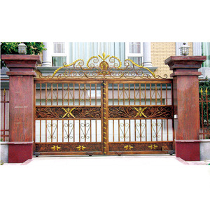 Porte d'entrée extérieure coulissante automatique en <span class=keywords><strong>acier</strong></span>, design en fer forgé, écologique et durable, pour allée principale - Offre Spéciale - Product Image 4