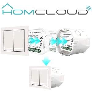 สวิตช์หรี่ไฟอัจฉริยะ Homcloud 2Ch แบบ Wi-Fi 230V ควบคุมผ่านแอพ ติดตั้งแบบฝัง - Product Image 5