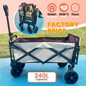 Chariot de camping électrique assisté à roues étroites EC11 240L OEM léger, propulsion avant et <span class=keywords><strong>arrière</strong></span> - Product Image 2