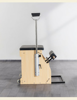 Chaise de Pilates Reformer en bois d'érable pour le yoga et le fitness - Grand équipement multifonctionnel universel pour l'entraînement à domicile