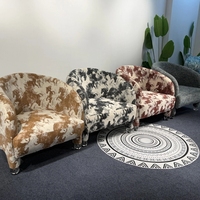 Fauteuil pivotant vintage en tissu imprimé avec roulettes, pour salon, chambre à coucher, fauteuil de détente individuel, mobilier de maison