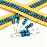 Résistance à film métallique 1/4W, tolérance 1%, pour assemblage de circuits électroniques, à montage traversant, à code couleur, à bornes axiales