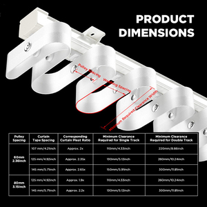<span class=keywords><strong>Riel</strong></span> de Cortina de Aluminio Resistente ARODDY con Diseño Personalizado Ripplefold Snap Track y Cinta Adhesiva para Vendedores de Comercio Electrónico - Product Image 3
