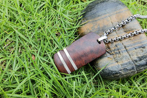 Declaración personalizada Colgante de madera Collar de madera Joyería con cadena Colgante TIZTI - Product Image 3