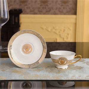 Offre Spéciale : Ensemble de 4 tasses et soucoupes en or, vaisselle royale de luxe en porcelaine - Product Image 5