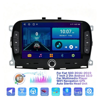 Autoradio Android 7 pouces pour Fiat 500, montage sur tableau de bord, écran tactile capacitif IPS 1024x600, CarPlay sans fil, Android