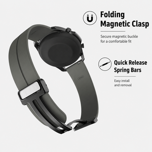 Bracelet en silicone à boucle magnétique pliable à libération rapide compatible avec <span class=keywords><strong>Huawei</strong></span> Watch GT 2 3 4 5 <span class=keywords><strong>6</strong></span> Pro Largeur 18 20 22 mm - Product Image 4