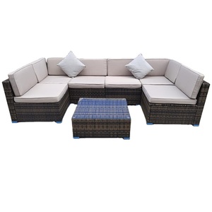 Nhà Máy Trực Tiếp Hiện Đại Modular Ngoài Trời U Hình Dạng <span class=keywords><strong>Wicker</strong></span> Mây Sân Ban Công Vườn Góc Sofa Set Cho Patio - Product Image 2