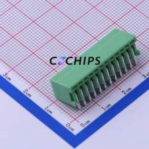 KF2EDGR-2.5-12P Plug-in Terminal Block Bent Lead Through Hole,P=2.5mm Connector Board-to-Board / Socket Closed 1x12P 2.5mm Green - Product Image 2