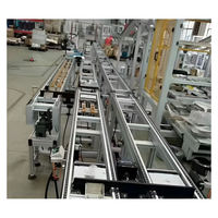 Plataforma de Trabajo Electrónica de Aluminio con Banda de Acero Inoxidable, Línea de Ensamblaje con Transportador de Cadena de Doble Velocidad