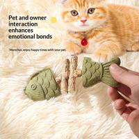 Bâtonnet à mâcher en bois en forme d'arête de poisson avec herbe à chat pour chatons, jouet dentaire réaliste en forme de poisson pour chats, bâtonnet de stimulation pour chats, vente en gros
