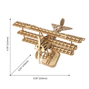 Robotime rolife Đồ chơi giáo dục món quà giáng sinh tg301 Máy bay mô hình Kit bằng gỗ <span class=keywords><strong>3D</strong></span> câu đố cho trẻ em - Product Image 3