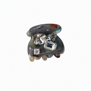 Pinza de Pelo Mini Artesanal de Acetato Iridiscente Premium con Diseño de Tiburón, Exquisita Horquilla de Joyería con Pedrería para Flequillo Lateral, Venta al por Mayor, Uso Diario - Product Image 5