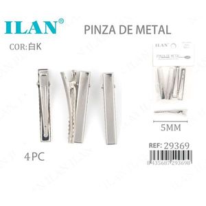 Ilan Mollette in Metallo 5mm 4 Pezzi Bianche K per Indumenti - Product Image 1