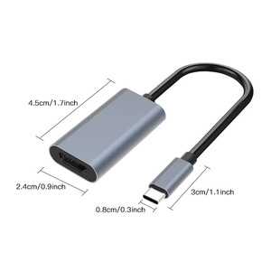 Cable adaptador tipo C a Hmdi, conector de Metal plateado de 4,5 cm para conversión de salida de pantalla de Monitor de ordenador portátil - Product Image 1