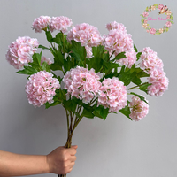 Fleur artificielle en gros, 3 têtes, Hortensia boule de neige toucher réel, petite fleur pour décoration maison et mariage