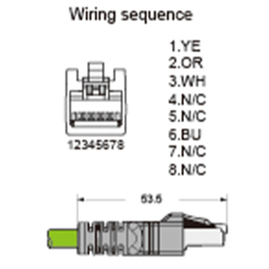 Cat5e 2x2x24 AWG xoắn cặp cáp Ethernet với đôi đầu M12 4-core nữ để RJ45 nam nối - Product Image 5