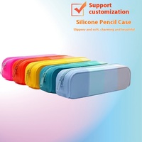 Trousse à crayons en silicone dégradé grande capacité 20 cm, design simple et mignon, portable, nouveauté, vente en gros, cadeau