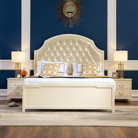 Lit plateforme en bois massif de chêne, style américain moderne, luxe léger, mobilier de chambre écologique