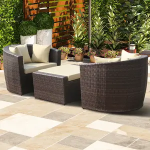 Hot Seller Outdoor New Rattan Sofa Set Wicker Furniture Mirror Compact Outdoor Sofa Furniture Round Garden Sofas Patio Set