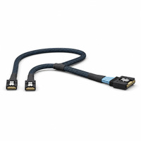 Kabel SlimSAS 8I SFF 8654 ke 2X SlimSAS 4I SFF 8654 Server Kecepatan Tinggi 74 Pin ke 38 Pin untuk NVMe SSD RAID Backplane