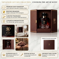 Boîte à double porte marron foncé personnalisable avec logo, conteneur rigide premium avec accent doré pour coffret de parfums de niche en gros