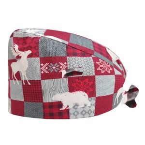 Cuffia Chirurgica Natalizia con Fascia Assorbisudore Regolabile, Cappello Medico Stampato <span class=keywords><strong>per</strong></span> Dottori, Infermieri, Dentisti, Copricapo in Tessuto Morbido - Product Image 1