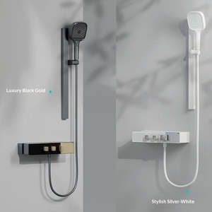 ชุดฝักบัวอาบน้ำ R&T K20mini รุ่นหรูหรา พร้อมราวเลื่อน หัวฝักบัวทรงสี่เหลี่ยม ติดผนัง สำหรับอพาร์ทเมนต์ขนาดเล็ก - Product Image 2