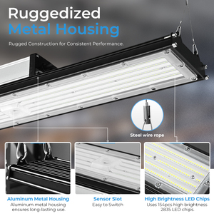 ไฟไฮเบย์ LED แบบเส้นตรง Super Bright 150lm/w กำลังไฟ 100W 150W 200W 240W สำหรับโรงงาน โกดัง โรงรถ และไฟส่องสว่างในอุตสาหกรรม - Product Image 3