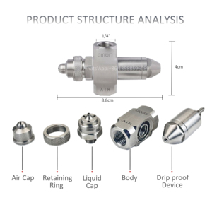 Điều kiện mới vòi phun thép không gỉ siêu âm nguyên tử hóa không khí tạo độ ẩm bụi ức chế phun thiết bị làm sạch một phần - Product Image 6