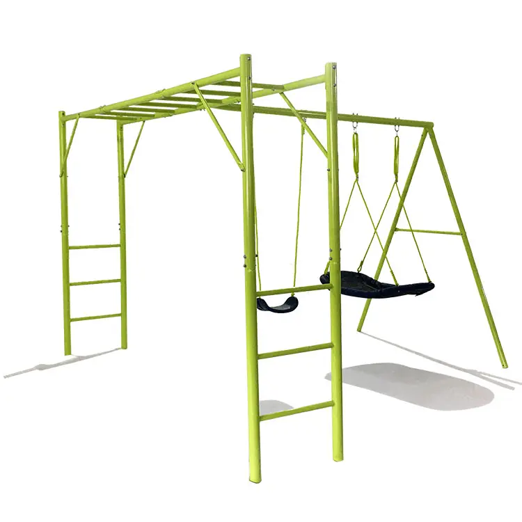 outdoor children playground equipment with kids monkey bar slide swing set