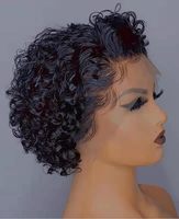 Perruques de cheveux humains 13x4 HD Lace Pixie Curls pré-épilées avec baby hair, sans colle, coupe pixie, avec frontal en dentelle