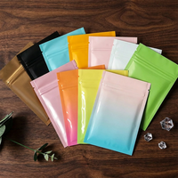 Sachet refermable en aluminium mat coloré avec fermeture éclair, thermoscellable, résistant à l'humidité pour l'emballage de café et de snacks