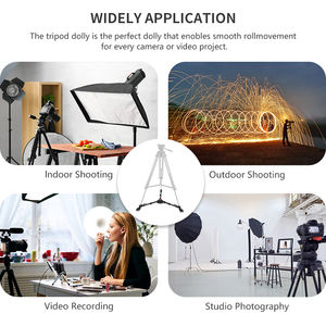 Coman boneca resistente para câmera tripé, roda dobrável com 3 rodas, tripé deslizante, boneca para suporte de vídeo com bolsa portátil - Product Image 2