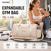 Sac de sport extensible personnalisé 35L-40L, sac de voyage imperméable pour le fitness avec compartiment à chaussures pour femmes