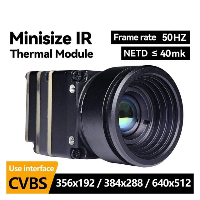 4K 50fps Plastic Thermal Imaging Camera for FPV Drone 640x512/384x288/256x192 IR Sensor <40mK CVBS Analog Video Interface